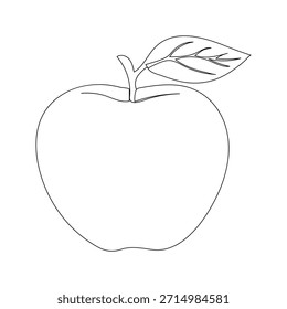 Continuo de una línea de dibujo de manzana ilustración de fruta mínima moderno dibujado a mano contorno