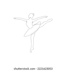 Continuous one line art of ballerina in motion