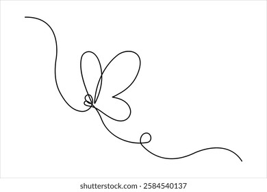 Continuous one line art of butterfly design vector illustration
