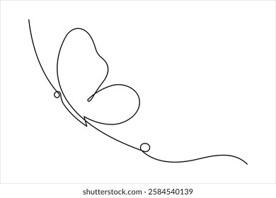 Continuous one line art of butterfly design vector illustration
