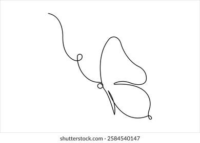 Continuous one line art of butterfly design vector illustration
