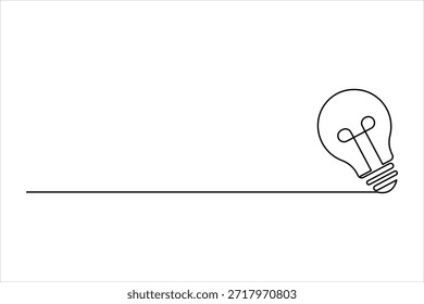 Um projeto de arte de uma linha contínua da lâmpada elétrica. Lâmpada de desenho de linha única conceito esboço ilustração vetorial