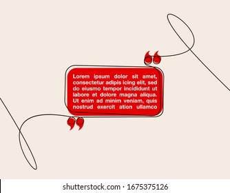 continuous one line art drawing Quote speech bubble templates. Modern Minimal design continuous one line art typography flat design cloud. single quotation speech bubble isolated on white background.