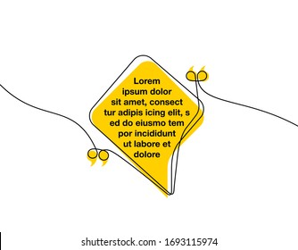 continuous one line art drawing Quote speech bubble templates. Modern Minimal design continuous one line art typography flat design cloud. single quotation speech bubble isolated on white background.