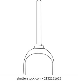 continuous one line art, drawing of mop vector illustration, Cleaning Equipment
