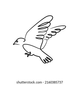 Continuous one line art drawing of bird. Single Line Illustration minimalism design