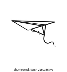 Continuous one line art drawing of paper plane, Single line minimalism design