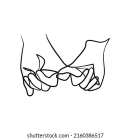Continuous one line art drawing hands couple. Hands holding together. Minimalism design