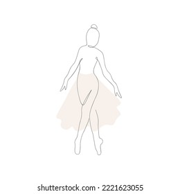 Continuous one line art drawing of pretty ballerina