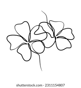 Continuous one line art drawing of beauty champa flower, Hand drawn single line champa flowers