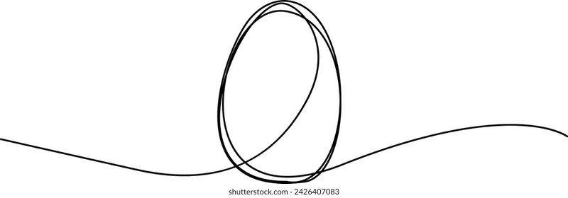 Continuous one line art drawing Easter egg vector