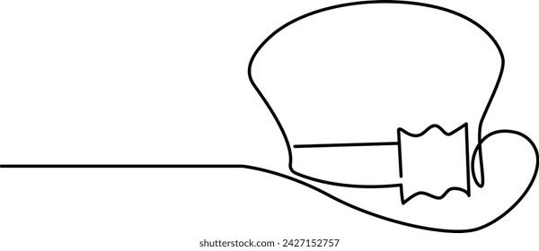 Continuous one line art drawing St Patrick's Day Leprechaun hat illustration