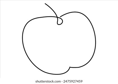 Fortlaufende Ein-Linien-Kunst-Zeichnung Apfel-Umriss-Vektorgrafik-Illustration