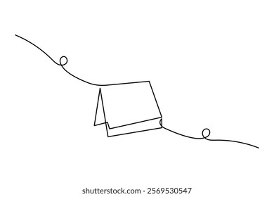 Continuous one line art drawing of table calendar vector icon