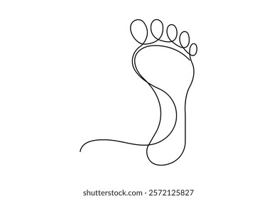 Continuous one line art drawing of human footprint design

