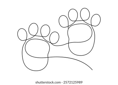 Continuous one line art drawing of human footprint design

