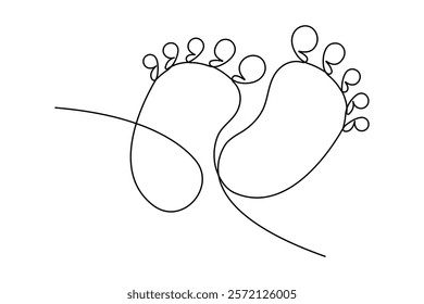 Continuous one line art drawing of human footprint design


