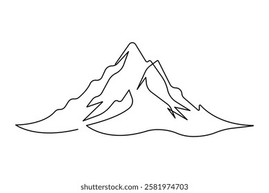 Continuous one line art drawing of mount vector illustration design