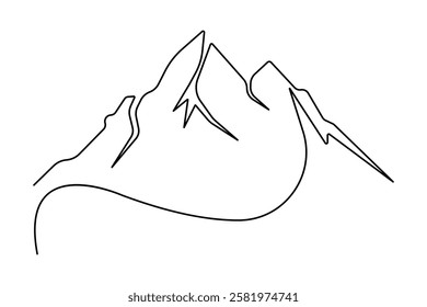 Continuous one line art drawing of mount vector illustration design