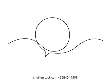 Continuous one line art drawing of speech bubble square shaped chat cloud and thought dialogue icon