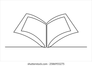 Continuous one line art drawing of open Quran Ramadan concept vector illustration