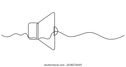 Continuous one line art drawing of speaker Sound volume linear icon, Volume Webpage User Interface Icon In Thin Line Style,  public horn speaker continuous one line, Continuous one line drawing of pro