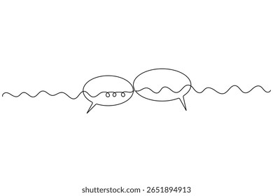continuous one line art drawing speech bubble square shaped minimalist single line unique message chat and dialogue box vector illustration.