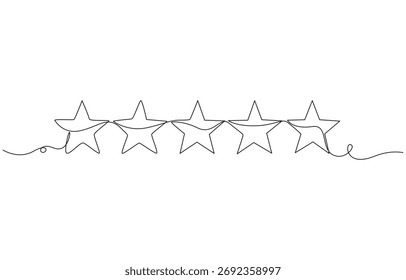 Continuous one line art drawing of star,1