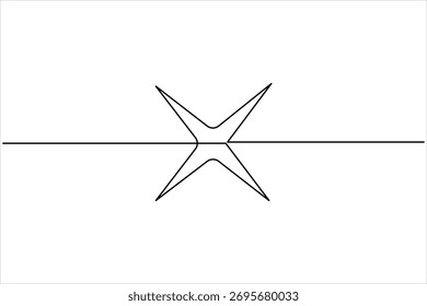 Dibujo continuo de una línea del icono de la estrella. Festival de ilustración de línea de doodle de Arte vectorial de concepto de estrella