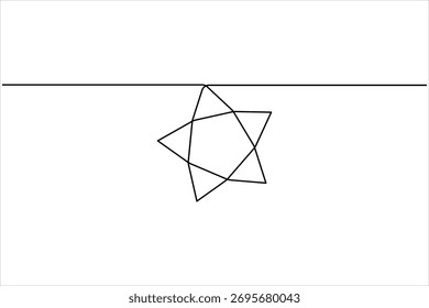 Continuous one line art drawing of star icon. Star concept vector art doodle line illustration festival