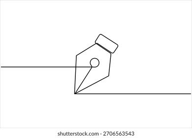 Dibujo continuo de una línea del símbolo de la herramienta Pluma. Herramienta de pluma una línea de arte de esquema de Ilustración vectorial