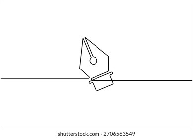 Dibujo continuo de una línea del símbolo de la herramienta Pluma. Herramienta de pluma una línea de arte de esquema de Ilustración vectorial