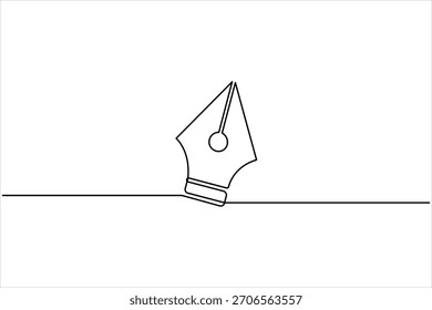 Continuous one line art drawing of Pen tool symbol. Pen tool one line art outline vector illustration