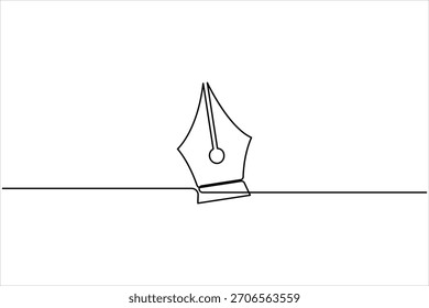 Dibujo continuo de una línea del símbolo de la herramienta Pluma. Herramienta de pluma una línea de arte de esquema de Ilustración vectorial