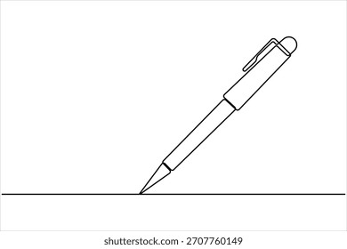 Continuous one line art drawing of Pen design. pen line art design for simple vector illustration