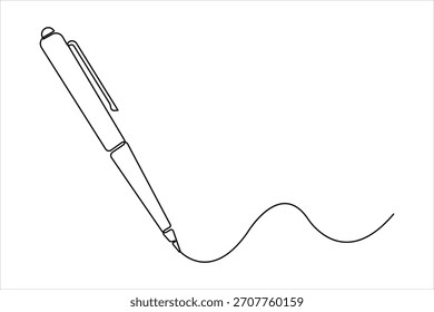 Continuous one line art drawing of Pen design. pen line art design for simple vector illustration