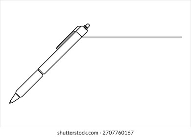 Kontinuierliche einzeilige Zeichnung des Stifts. Stiftlinien-Kunstdesign für einfache Vektorgrafik