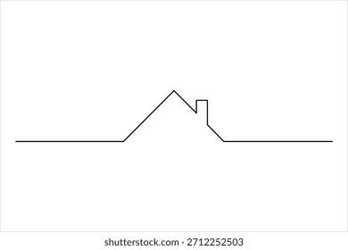 Dibujo continuo de una línea del arte de la Ilustración vectorial de la casa. símbolo minimalista del contorno del icono de la casa