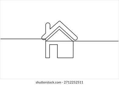 Dibujo continuo de una línea del arte de la Ilustración vectorial de la casa. símbolo minimalista del contorno del icono de la casa