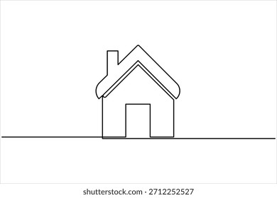 Kontinuierliche einzeilige Kunstzeichnung der Haus-Vektorgrafik. minimalistisches Haussymbol