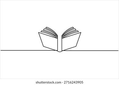 Um desenho de arte de uma linha contínua do design de livro