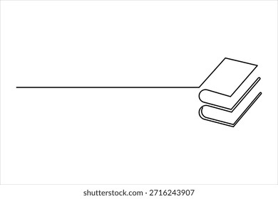 Um desenho de arte de uma linha contínua do design de livro