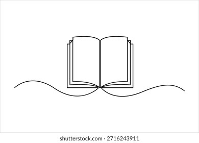Um desenho de arte de uma linha contínua do design de livro