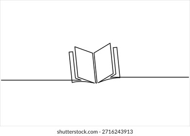 Um desenho de arte de uma linha contínua do design de livro