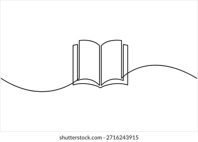 Um desenho de arte de uma linha contínua do design de livro