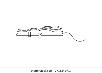 Um desenho de arte de uma linha contínua do design de livro