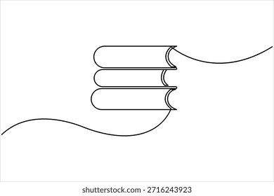 Um desenho de arte de uma linha contínua do design de livro