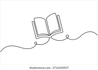 Um desenho de arte de uma linha contínua do design de livro