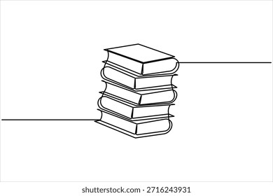 Um desenho de arte de uma linha contínua do design de livro