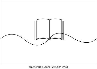 Um desenho de arte de uma linha contínua do design de livro